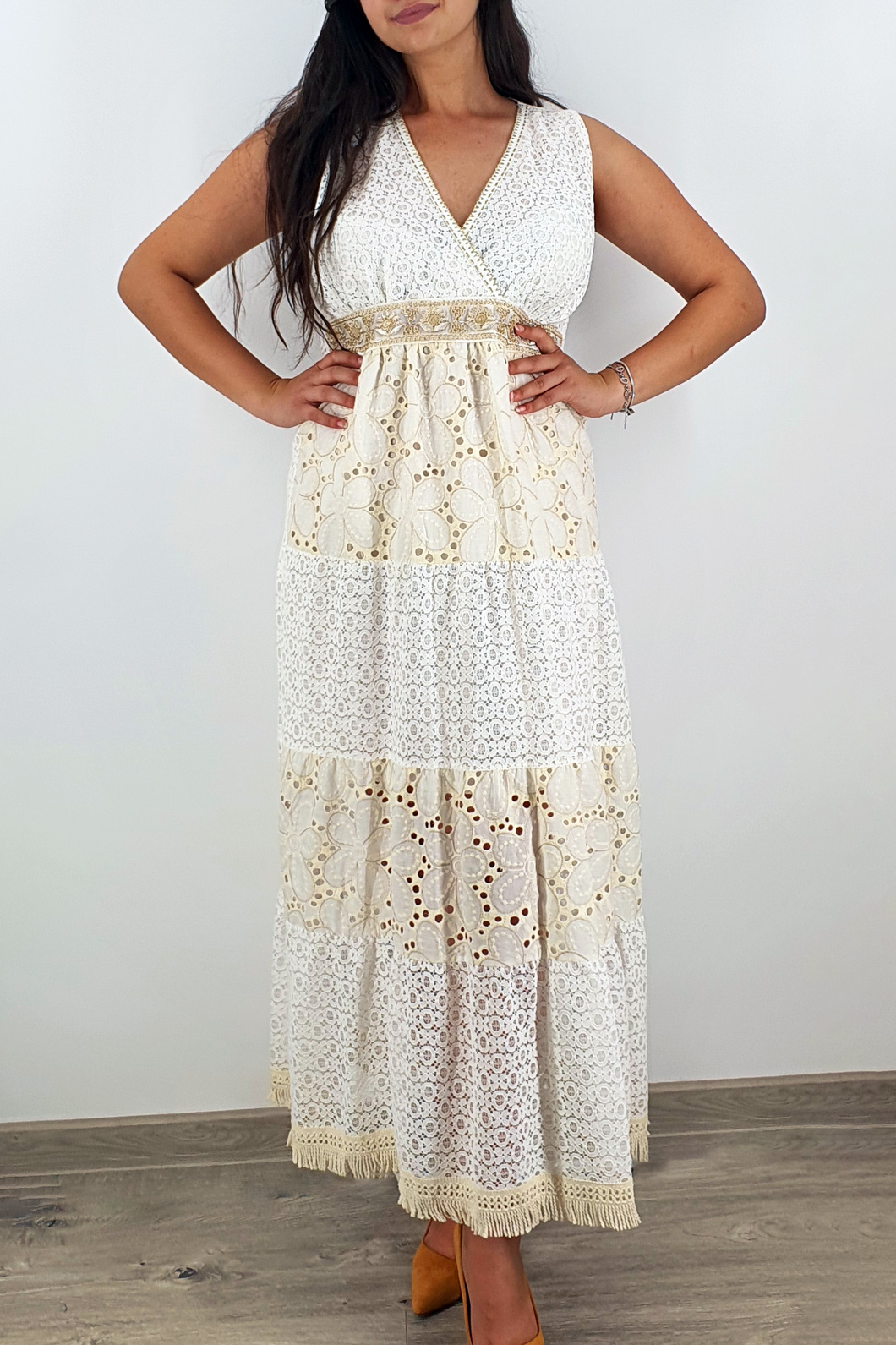 Rochie Lunga cu Dantela Rochie Lunga cu Dantela