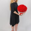 Set cadou     Trandafiri sapun     cutie rotunda cu trandafiri rosi