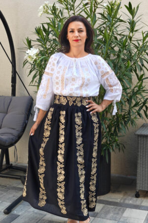 Fusta stilizata cu motive florale Gabriela